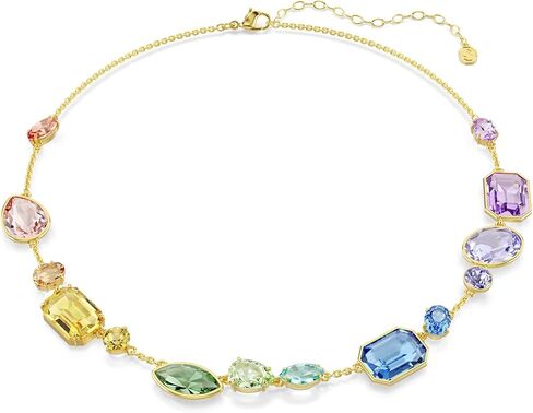 Swarovski Gema necklace, Mixed cuts, Multicolored, Gold-tone plated in Saudi Arabia