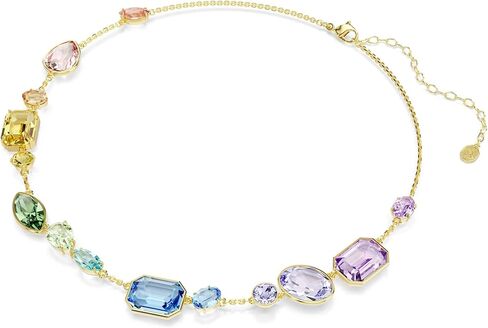 Swarovski Gema necklace, Mixed cuts, Multicolored, Gold-tone plated in Saudi Arabia
