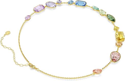Swarovski Gema necklace, Mixed cuts, Multicolored, Gold-tone plated in Saudi Arabia