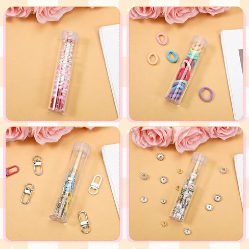 40 Pcs Coin Storage Tube, Plastic Round Clear Penny Coin Tube with Screw Lid, Penny Coins Holder Container Organizer for Coins Collection Supplies Bank Rolls in Kuwait