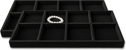 TheDisplayGuys For Your Modern Living 2-Pack 24-Jars Velvet Foam Padding Jewelry Container Inserts - Tray/Case Liners - Large Gem, Beads, Collectibles Storage Box (Black) by The Display Guys in Saudi Arabia