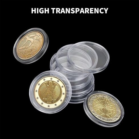 100 Pieces Silver Dollar Coin Capsules, 40.6mm Clear Plastic Eagles Coin Capsules with Storage Organizer Box, Round Coin Collecting Case for Coin Collection in Kuwait