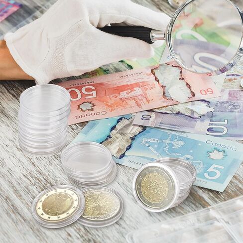 100 Pieces Silver Dollar Coin Capsules, 40.6mm Clear Plastic Eagles Coin Capsules with Storage Organizer Box, Round Coin Collecting Case for Coin Collection in Kuwait