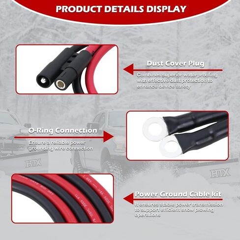Power Ground Cable Truck Side HYD01684 & Plow Side HYD01690 Replace BOSS Snow Plow Wiring Harness in Saudi Arabia