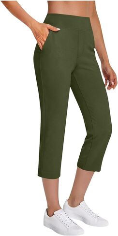 Capri Pants for Women with Pockets Tummy Control High Waisted Yoga Pants Workout Running Golf Travel Pants 2026 in Kuwait