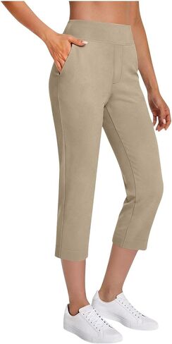 Capri Pants for Women with Pockets Tummy Control High Waisted Yoga Pants Workout Running Golf Travel Pants 2026 in Saudi Arabia