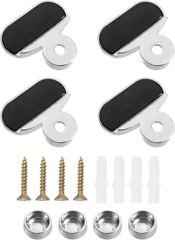 PATIKIL Mirror Clip, 6 Set Zinc Alloy Mirror Mounting Clip Clamps Kit Fixing Oval Holder Brackets for 3-5mm Thick Glass in Bathroom Bedroom, Silver in Saudi Arabia