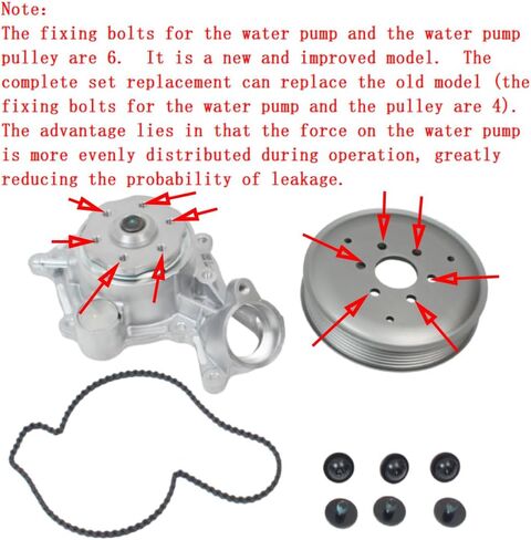 Engine Water Pump with Gasket and Pulley Compatible with S4 S5 Q7 06M121013D 06M121013G in Saudi Arabia