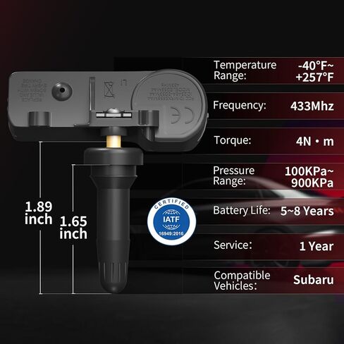 Marsflex Tire Pressure TPMS Sensor - Fit for Subaru Ascent Crosstrek Forester Impreza Legacy Outback, 433MHz Tire Pressure Monitoring System Set of 4, Replacement OE 28103FL00A 28103FL00B 28103FL001 in Saudi Arabia