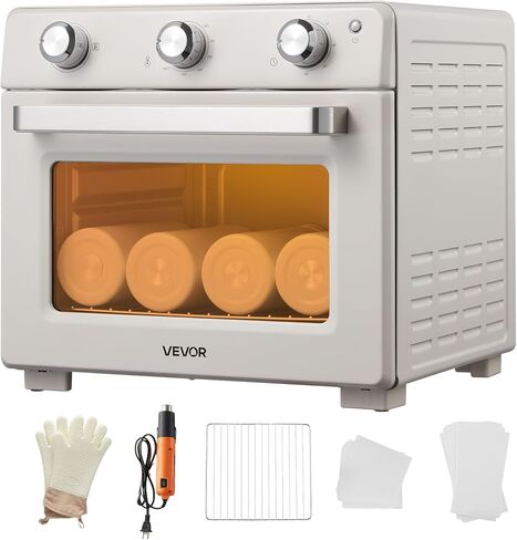 VEVOR Sublimation Oven Machine, 13 Qt, Fits 20oz Tumblers, with 50 Shrink Films, 1 Tape and 2 Heat Gloves, Oven for Sublimation Blank Tumblers, Mugs, Bowls, Off-White in Saudi Arabia
