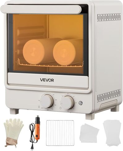 VEVOR Sublimation Oven Machine, 13 Qt, Fits 20oz Tumblers, with 50 Shrink Films, 1 Tape and 2 Heat Gloves, Oven for Sublimation Blank Tumblers, Mugs, Bowls, Off-White in Saudi Arabia