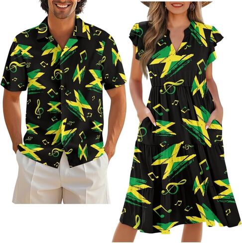 Couples Matching Outfits Buttom Down Shirt Men Classic Flowy Casual Dresses for Women in Saudi Arabia