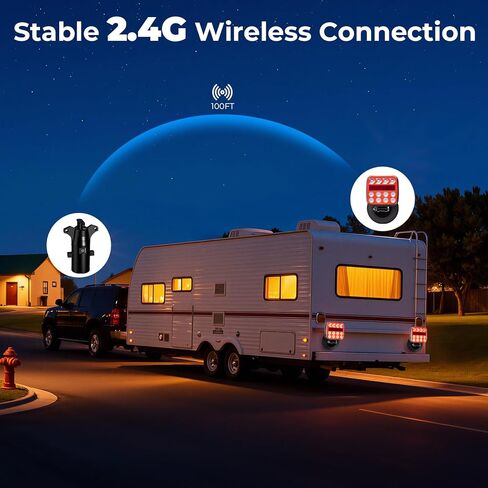 Wireless Trailer Lights - Adjustable Angle Strong Magnetic LED Trailer Light with Rechargeable, IP67 Waterproof, 6 Lighting Modes, Tail Light Covers for Vehicle, RVs, Trucks, Boats(Black) in Saudi Arabia