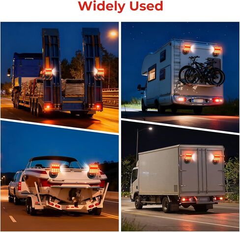 Wireless Trailer Lights - Adjustable Angle Strong Magnetic LED Trailer Light with Rechargeable, IP67 Waterproof, 6 Lighting Modes, Tail Light Covers for Vehicle, RVs, Trucks, Boats(Black) in Saudi Arabia