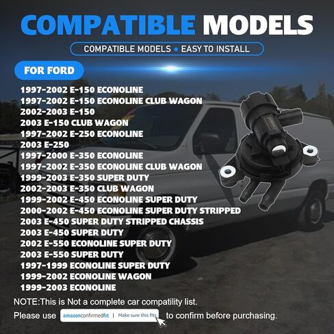 F7UZ-9C915-DA علبة معدنية للبخار تطهير صمام لفورد E-150 Econoline E-250 E-350 E-450 550 سوبر واجب تطهير الملف اللولبي صمام 1997-2003 استبدال CP522 in Kuwait