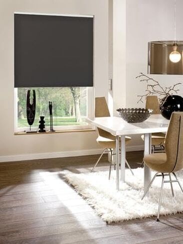 Cordless/Corded Roller Shade, Motorized and Valance Options Available, 55 to 72 7/8 Wide x 24 to 120 High, Blackout Black in Saudi Arabia