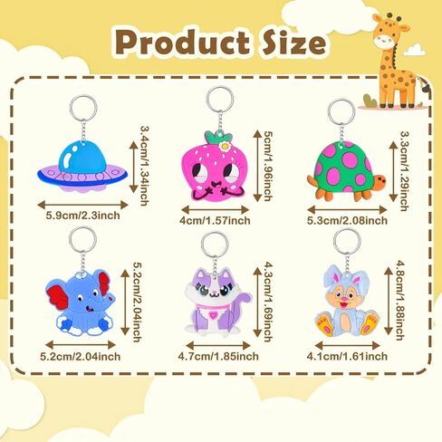 50 قطعة سلاسل المفاتيح السائبة للأطفال الحيوان الرياضة ديناصور الفضاء لعبة فيديو Keyrings لجوائز الفصول الدراسية الطلاب الحوافز هدية عيد ميلاد صالح الطرف in Kuwait