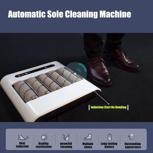 Fully Automatic Shoe Polisher Machine, 260RPM Rechargeable Induction Cleaner, Waterless Sole Cleaning for Home & Office, Effortless Shoe Care & Maintenance Device in Saudi Arabia
