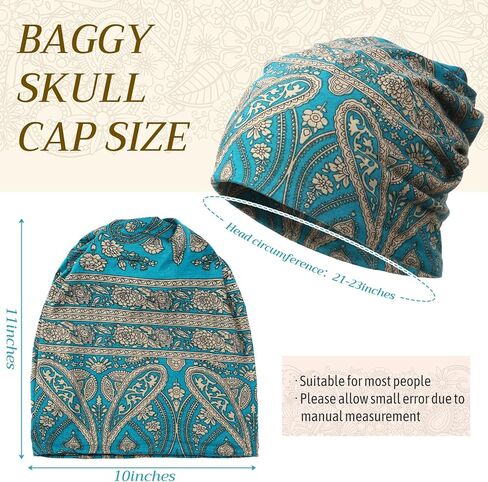 8 Pieces Pre-Tied Head Scarf Chemo Headwear for Women Baggy Slouchy Chemo Hat Cancer Headwear for Hair Loss with Elastic Print Pullover Style Turban Hat for Women Men Multicolor in Saudi Arabia