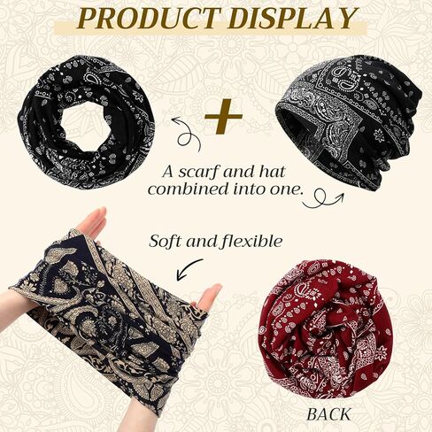 8 Pieces Pre-Tied Head Scarf Chemo Headwear for Women Baggy Slouchy Chemo Hat Cancer Headwear for Hair Loss with Elastic Print Pullover Style Turban Hat for Women Men Multicolor in Saudi Arabia