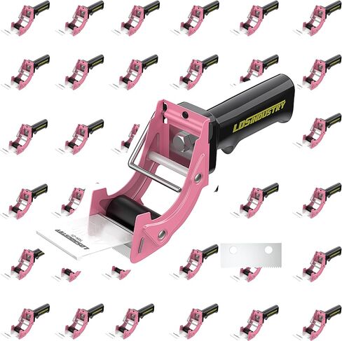 عبوة من 36 عبوة من مسدس توزيع شريط التغليف سريع الاستبدال مع شفرة إضافية، 2 بوصة (50 مم) خفيفة الوزن ومريحة للاستخدام الصناعي وشديدة التحمل للكرتون، وردي in Kuwait