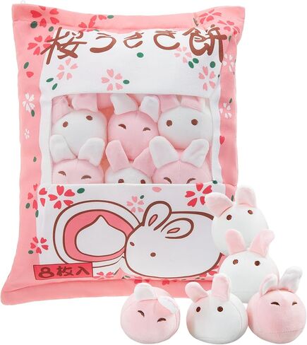 Civaner Cute Plush Pillow Kawaii Room Decor Throw Pillow Removable Stuffed Animal Fluffy Christmas Home Decor Gifts(Bunny) in Saudi Arabia