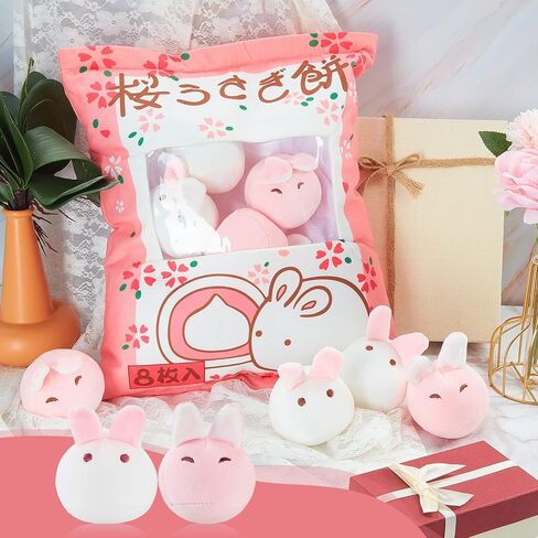 Civaner Cute Plush Pillow Kawaii Room Decor Throw Pillow Removable Stuffed Animal Fluffy Christmas Home Decor Gifts(Bunny) in Saudi Arabia