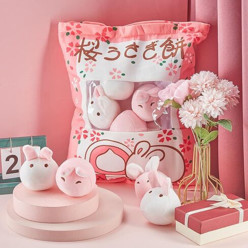 Civaner Cute Plush Pillow Kawaii Room Decor Throw Pillow Removable Stuffed Animal Fluffy Christmas Home Decor Gifts(Bunny) in Saudi Arabia