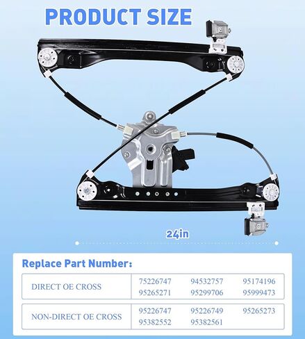 Power Window Regulator with Motor Assembly 748-974 Front Driver Left Side (7 Pins) Window Motor Fit for 2010-2016 Chevy Cruze (Limited) Window Lift Regulator Replace#95999475 95382561（with Anti-Pinch in Saudi Arabia