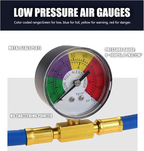 R134A AC Refrigerant Charge Hose Kit, 1/2" Can Tap Dispensing Valve Recharge Hose with Pressure Gauge, Self-Sealing R-134a Refrigerator Freon Recharge Kit for Car Home A/C System in Saudi Arabia