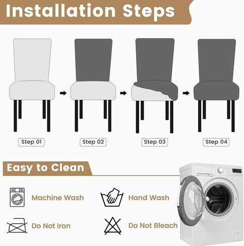 Rakila Velvet Dining Chair Covers Set of 2, Soft Stretch Washable Chair Slipcovers Protector for Home, Restaurant (Brown, 2 Pack) in Saudi Arabia