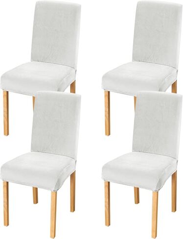 Rakila Velvet Dining Chair Covers Set of 2, Soft Stretch Washable Chair Slipcovers Protector for Home, Restaurant (Brown, 2 Pack) in Saudi Arabia