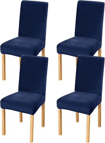 Rakila Velvet Dining Chair Covers Set of 2, Soft Stretch Washable Chair Slipcovers Protector for Home, Restaurant (Brown, 2 Pack) in Saudi Arabia