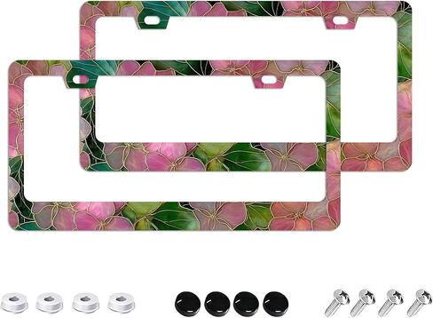 Anime License Plate Frames - 2 Pack 2 Holes Stainless Steel Metal Auto Car Accessories Decoration License Plate Frame Cover 12.2" x 6.3" for Women Men in Saudi Arabia