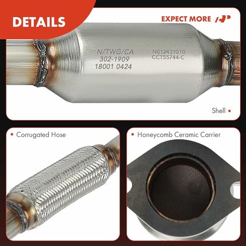 A-Premium Rear Catalytic Converter with Gasket Kit Direct-Fit Compatible with Buick LaCrosse 2013 2014 2015 3.6L, FWD, E.P.A. Compliant in Saudi Arabia