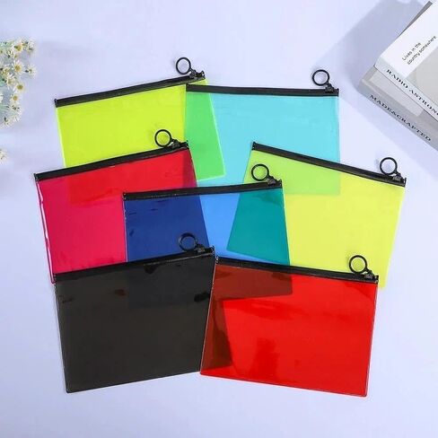 10pcs Zipper Pouch Bags, Zipper Bags for Organizing Storage, 7.87''x5.9'', PVC Waterproof Document Bag for Office File Folder, Travel, Cosmetic Makeup Accessories Storage Bag(Light Blue) in Saudi Arabia