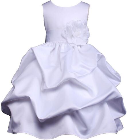 Prince Lover Pink Promise White Pick-up Wedding Baby Flower Girl Bridesmaid Dress with Bow in Saudi Arabia