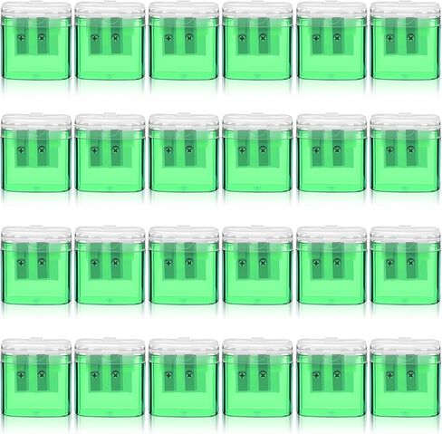 24 Pcs Irish Green Pencil Sharpeners Manual Double Hole Plastic Pencil Sharpener for Kids Classroom Home School Office (Irish Green) in Saudi Arabia