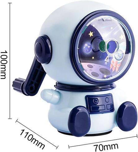 Cartoon Astronaut Pencil Sharpener Automatically Enters Lead Hand-cranked Mechanical Tool Third Gear Adjustable(Dark Blue) in Saudi Arabia