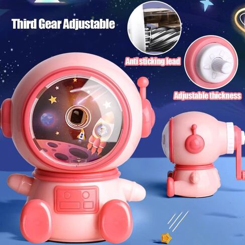 Cartoon Astronaut Pencil Sharpener Automatically Enters Lead Hand-cranked Mechanical Tool Third Gear Adjustable(Dark Blue) in Saudi Arabia