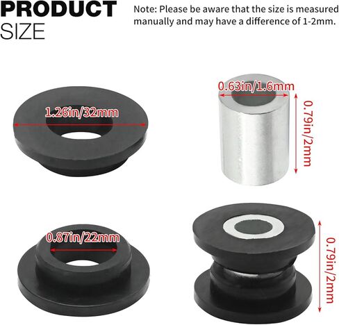 8Pcs 0604-310 Absorber Shock Bushing and Bearing Sleeve Kit, Replacement for Arctic Cat 250 300 400 500 650 700 1998-2006, Replaces 0403-028 in Saudi Arabia