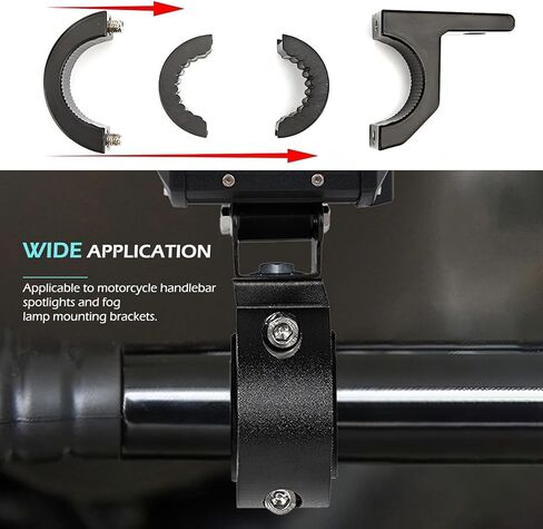 2 PCS Off-Road LED Light Mounting Bracket Bar Clamp Kits, Motorcycle Spotlight Mounting Bracket, Suitable for 22mm-30mm Roll Cage, Universal for Motorcycle ATV UTV in Saudi Arabia