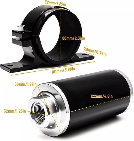 100 micron inline filter with 6AN 8AN 10AN connector E85 adapter in Saudi Arabia