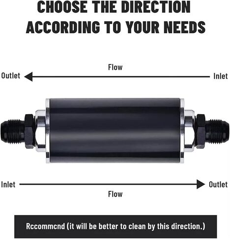 100 micron inline filter with 6AN 8AN 10AN connector E85 adapter in Saudi Arabia