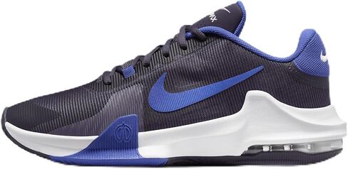 حذاء كرة السلة Nike Impact 4 (DM1124-500، زبيبي داكن/أبيض/أزرق فلكي) مقاس 8.5 in Saudi Arabia