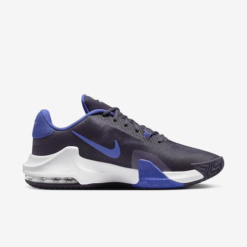 حذاء كرة السلة Nike Impact 4 (DM1124-500، زبيبي داكن/أبيض/أزرق فلكي) مقاس 8.5 in Saudi Arabia