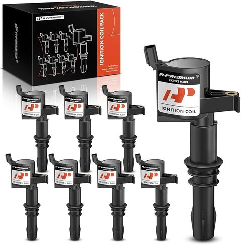 A-Premium Set of 8 Ignition Coil (Red) Compatible with Ford, Lincoln, Mercury - 4.6L, 5.4L, 6.0L - F-150, F-250, Expeditin, Explorer, Mustang, Navigater in Saudi Arabia