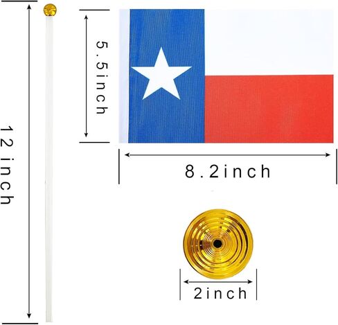 WXTWK 12 Pack American USA Texas Desk Flag Small Mini US Texas State Table Flags With Stand Base Festival Events Celebration Decorations in Kuwait