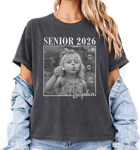 Personalized Senior 2026 Shirt, Custom Photo Graduation Tee, Class of 2026 High School Senior Shirt in Saudi Arabia