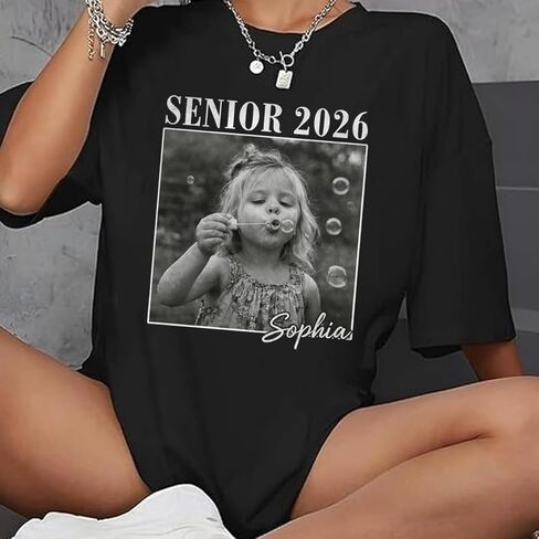 Personalized Senior 2026 Shirt, Custom Photo Graduation Tee, Class of 2026 High School Senior Shirt in Saudi Arabia
